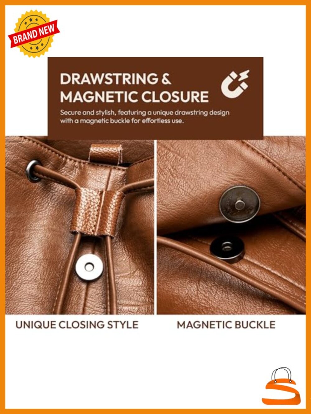 Vegan Leather Backpack Purse With Rfid Security Pocket And Hidden Magnetic Flap View 2